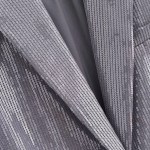 Womens Metallic Silver Straight Cut Sequin Blazer