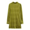 Womens Green Slim Line Ruched Velvet Shirt Button up Mini Dress Womens Green Slim Line Ruched Velvet Shirt Button up Mini Dress