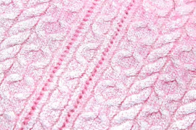 Womens Eight-length Metallic Pink Sweetheart Knit Round Neck Jumper