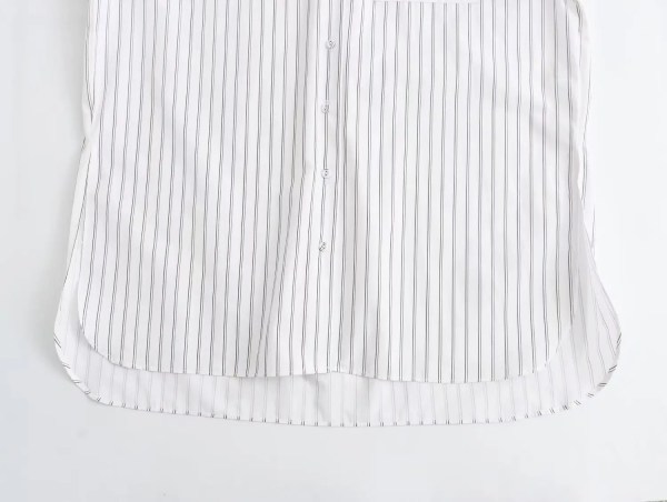 Womens White Strip Oversized Vintage Lapel Long Sleeve Shirt Womens White Strip Oversized Vintage Lapel Long Sleeve Shirt
