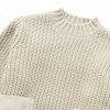 Women’s Army Inspo Short Knit Ivory Round neck jumper with side pockets