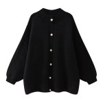 Womens Oversized Knit Cardigan Gold Button Detail Womens Oversized Knit Cardigan Gold Button Detail