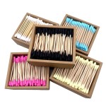 200Pcs Bamboo Cotton Double Head Adults Makeup Cotton Swabs