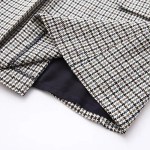 Womens Plaid V Back and Front Slim Mini Dress