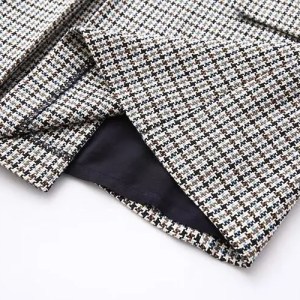 Womens Plaid V Back and Front Slim Mini Dress