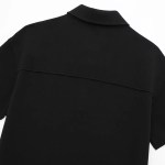 Womens Short Sleeve T Shirt Polo Dress in Black Mini