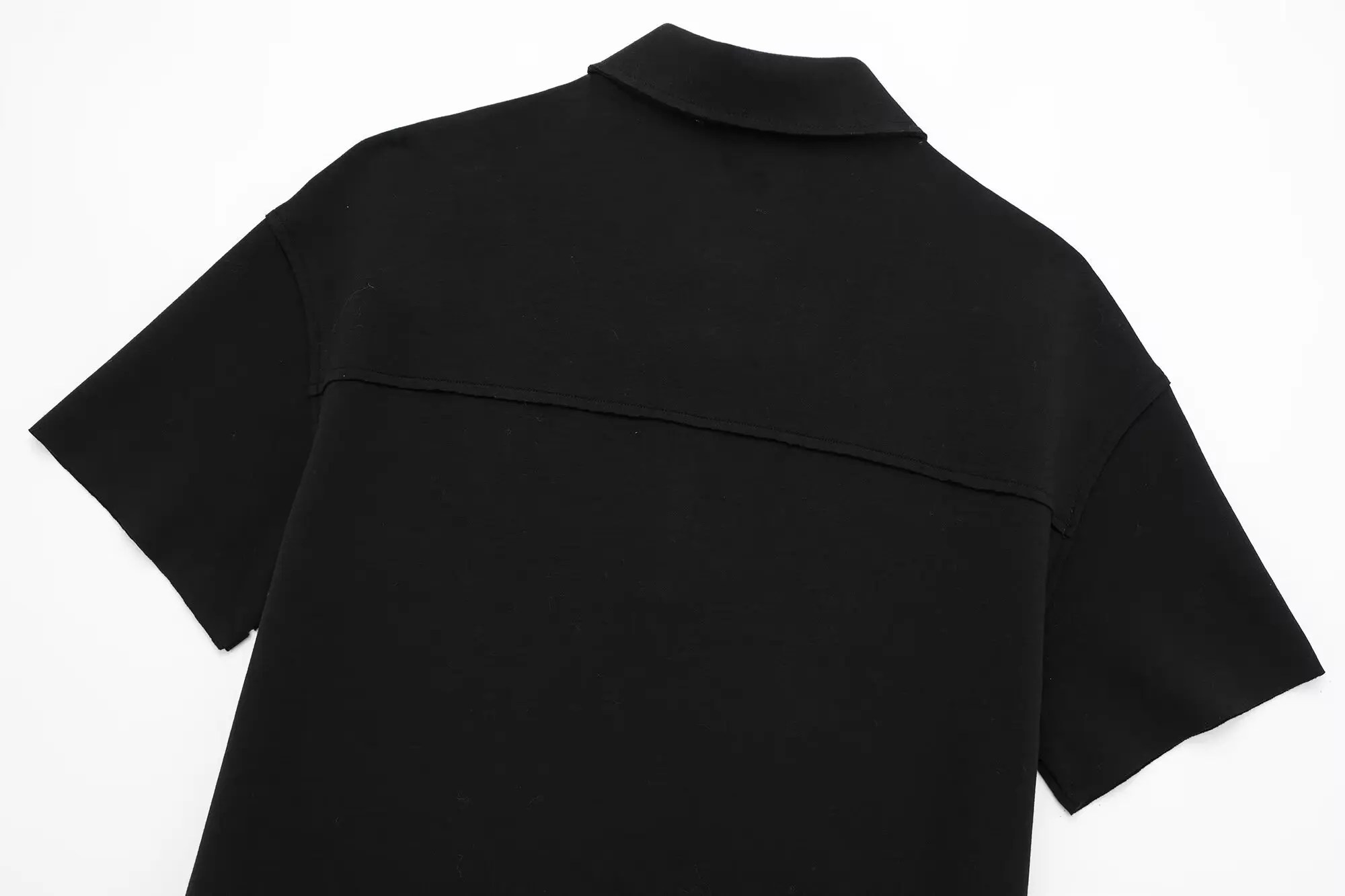 Womens Short Sleeve T Shirt Polo Dress in Black Mini