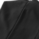 Womens Black Buckle Series Straight Cut Gold button Detail 50’s Glam Mini Dress