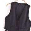 Womens Pleated Long Drop V Neck Side Cutout Vest Playsuit