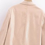 Womens Pastel Pink Sequined loose pocket oversized Blazer