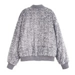 Womens Beaded Vintage button ribbed long sleeve Jacket
