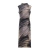 Womens Juan Mesh Sleeveless Ruched Slim Fit Print Midi Dress Womens Juan Mesh Sleeveless Ruched Slim Fit Print Midi Dress