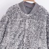 Womens Beaded Vintage button ribbed long sleeve Jacket