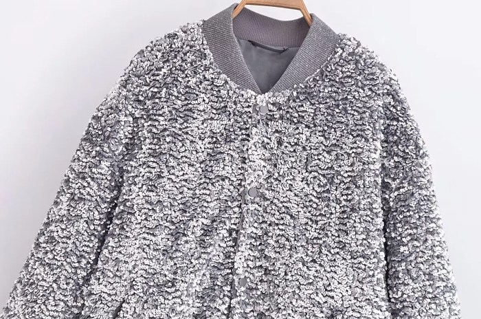 Womens Beaded Vintage button ribbed long sleeve Jacket