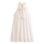 Womens Apricot Ruffle Halter Sleeveless Mini Dress Womens Apricot Ruffle Halter Sleeveless Mini Dress