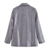Womens Metallic Silver Straight Cut Sequin Blazer