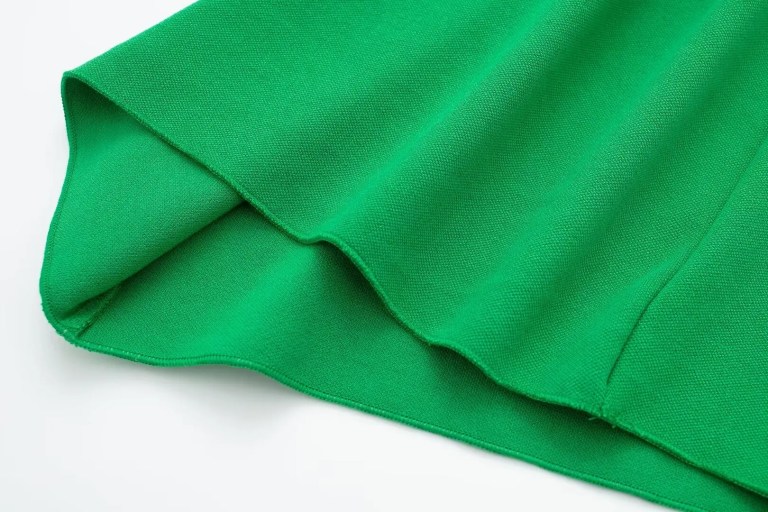 Womens Green Stretch Knit Knee Length Midi Slim Fit Womens Green Stretch Knit Knee Length Midi Slim Fit