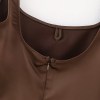 Womens Silk Satin Nude Slim Fit Strap Mini Dress in Chocolate
