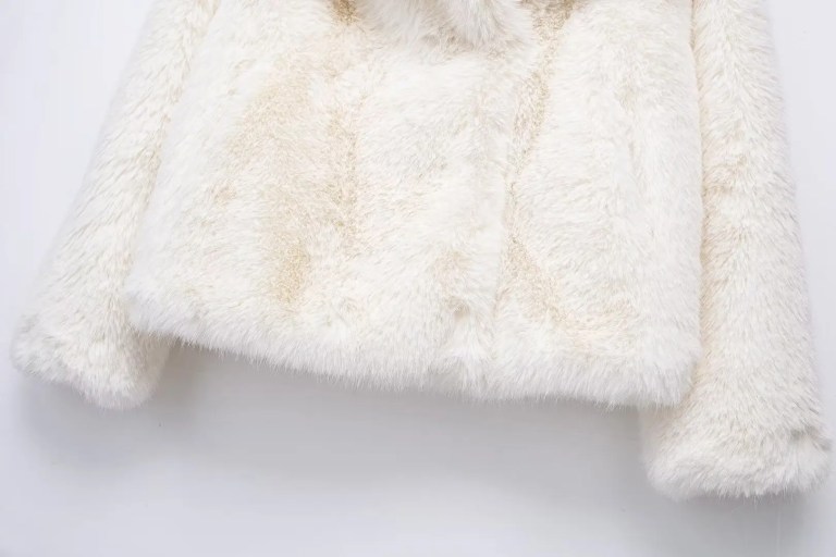 Womens Thick Warm Winter Faux Fur Vintage Long Sleeve Coat White