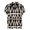 Casual Fashion Men’s Diamond Square Printed Short-sleeved Shirt