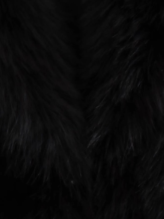 Womens Warm Faux Fur Black Short Vintage Coat