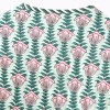 Womens Floral Print Fan Quilted Vintage Coat Pink Green