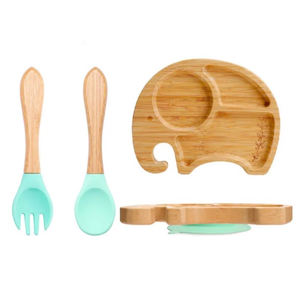 3Pcs/Set Baby Bamboo Suction Tableware Children’s Feeding BPA Free 3Pcs/Set Baby Bamboo Suction Tableware Children’s Feeding BPA Free