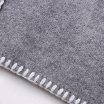 Womens Straight V Cut Neck Kint Jumper with woven Pockets Light Grey