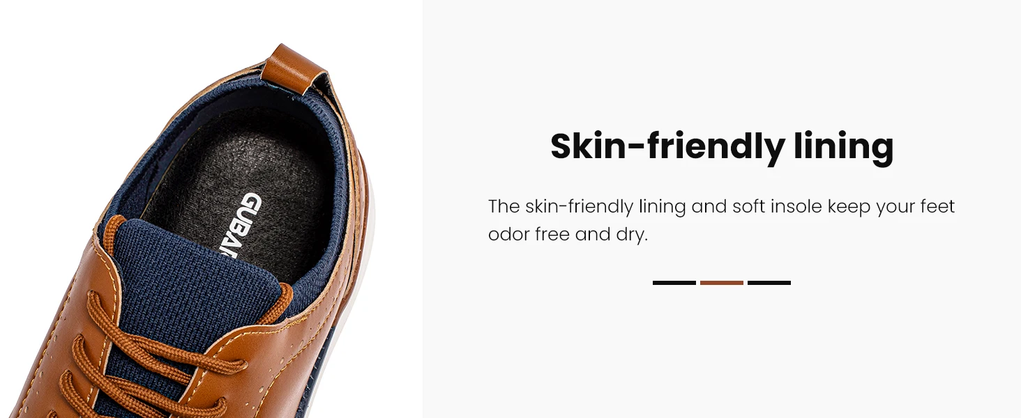 HOBIBEAR Men's Oxfords Leather Wingtip Casual Walking Sneakers Shoes