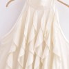 Womens Apricot Ruffle Halter Sleeveless Mini Dress Womens Apricot Ruffle Halter Sleeveless Mini Dress