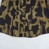 Womens Black Military Green Silk Satin Print Shirt Gold Button Detail Womens Black Military Green Silk Satin Print Shirt Gold Button Detail