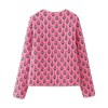 Womens Quilted Floral Fan Vintage Coat Womens Quilted Floral Fan Vintage Coat