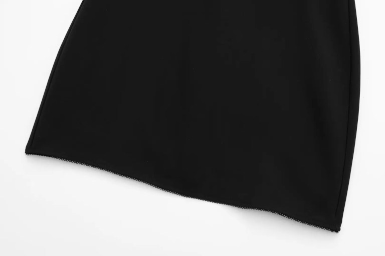 Womens Black Lace Detail Strap Classic Slim Fit  Mini Dress