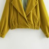 Womens Mustard Retro Vintage Fan Collar Oversized Jacket Womens Mustard Retro Vintage Fan Collar Oversized Jacket