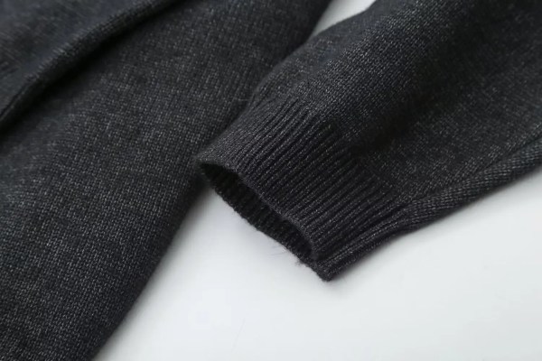 Womens Knot Knit V Neck Long Sleeve Cardigan Charcoal