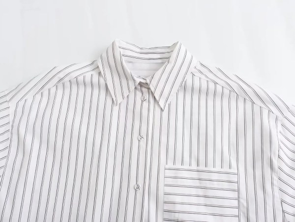 Womens White Strip Oversized Vintage Lapel Long Sleeve Shirt Womens White Strip Oversized Vintage Lapel Long Sleeve Shirt