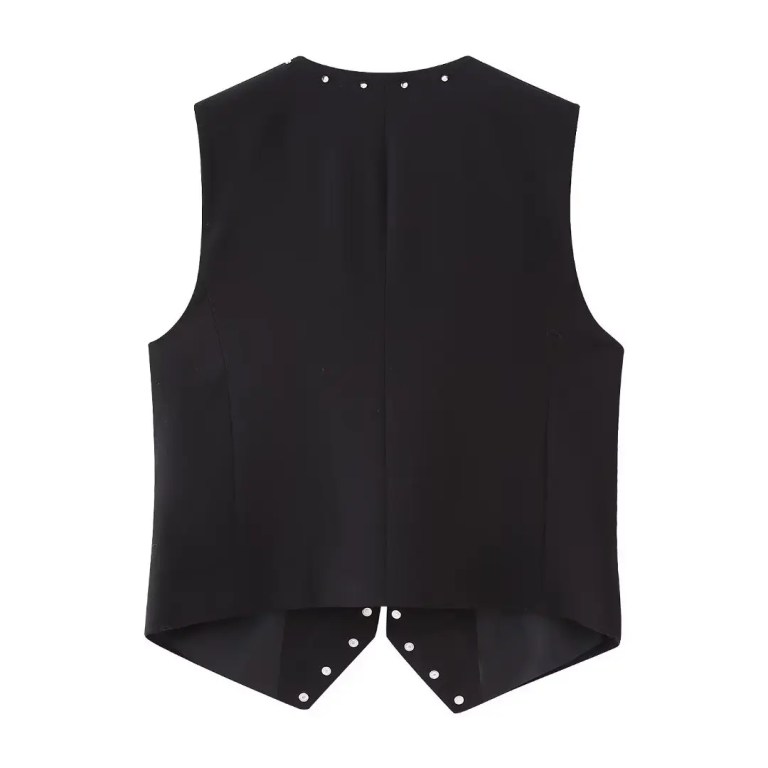 Women Stud Detail Black Vest + Matching Stud Mini Women Stud Detail Black Vest + Matching Stud Mini