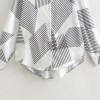 Womens Geometric White Black Stripe Oversized Shirt Womens Geometric White Black Stripe Oversized Shirt