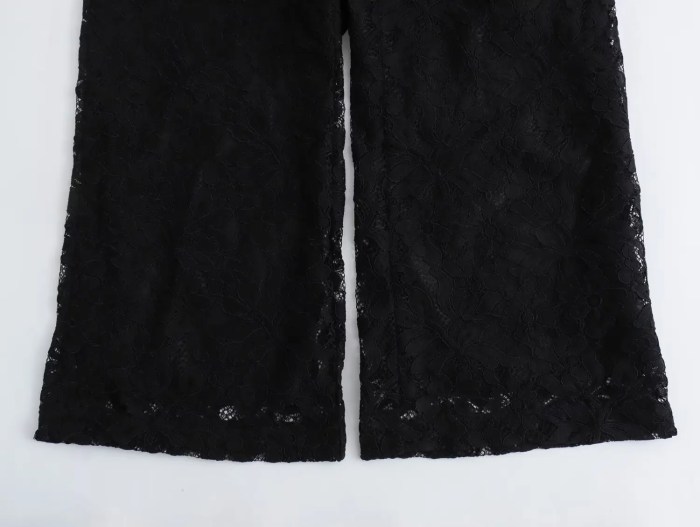 Womens Full Lace Sleeveless Black Playsuit High Collar