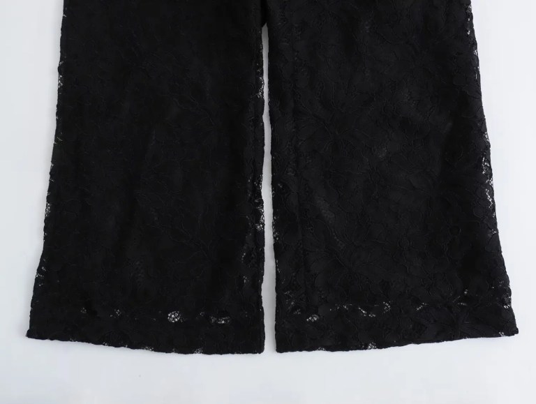 Womens Full Lace Sleeveless Black Playsuit High Collar