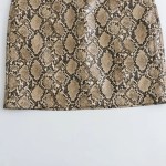 Womens Faux Leather Snakeskin Print Strap Backless Mini Dress