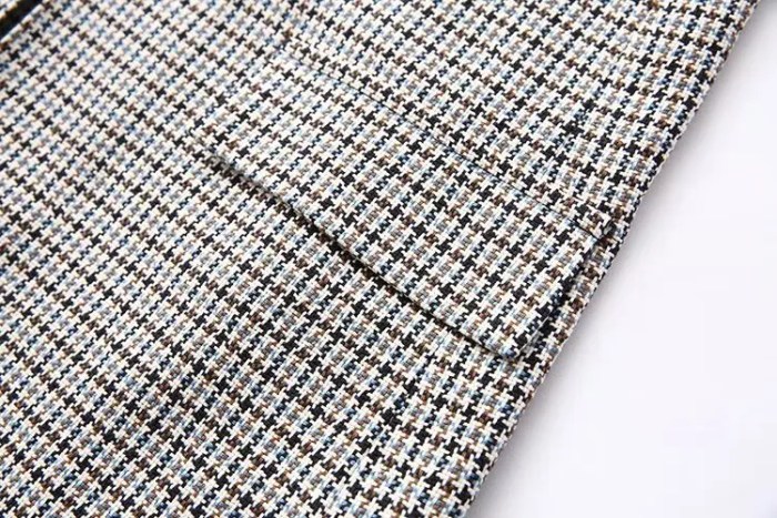 Womens Plaid V Back and Front Slim Mini Dress