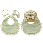 3Pcs/Set Solid Muslin Cotton Bamboo Baby Bib 3Pcs/Set Solid Muslin Cotton Bamboo Baby Bib