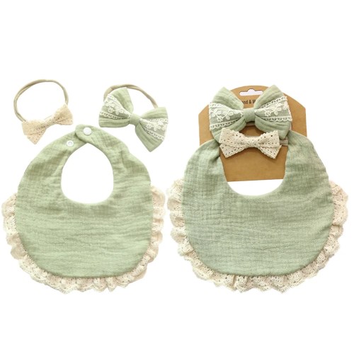 3Pcs/Set Solid Muslin Cotton Bamboo Baby Bib
