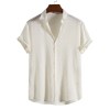 Men’s Fashion Trend Short-sleeved Shirt in Solid Color Dark Grid – Ropa De Hombre