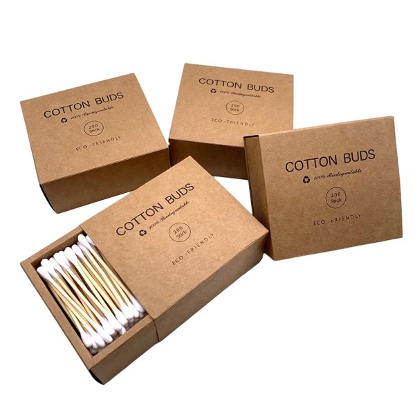 200Pcs Bamboo Cotton Double Head Adults Makeup Cotton Swabs