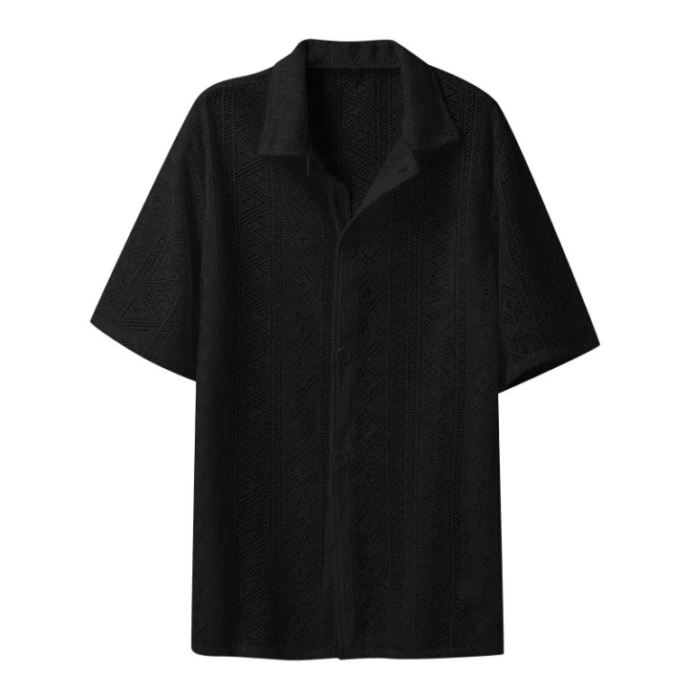 Summer New Fashion Men’s Mesh Lace Shirt