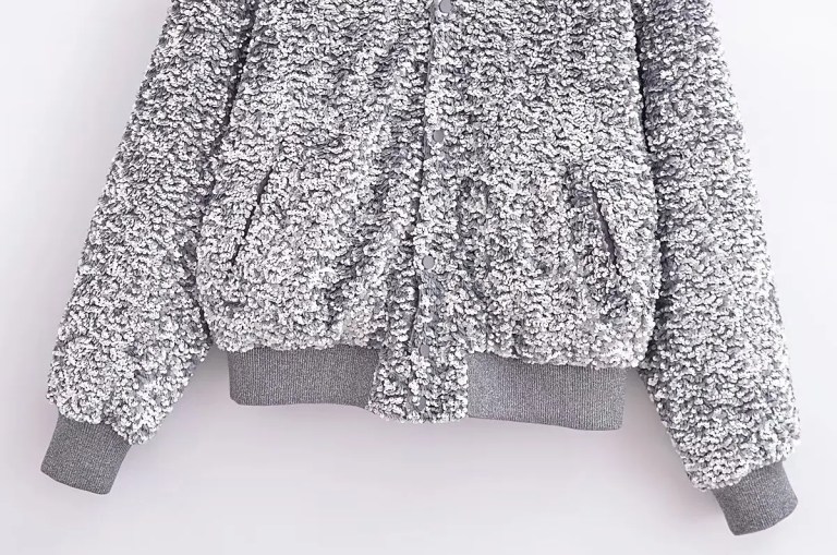 Womens Beaded Vintage button ribbed long sleeve Jacket
