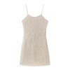 Womens Tassel Ivory Backless Strap Mini Dress