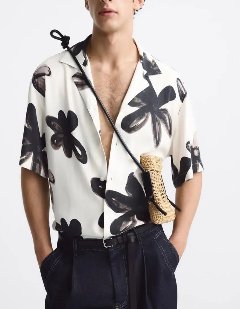 Casual Loose Lapel Brush Painted Printed Shirt – Summer Holiday Style for Men Casual Loose Lapel Brush Painted Printed Shirt – Summer Holiday Style for Men